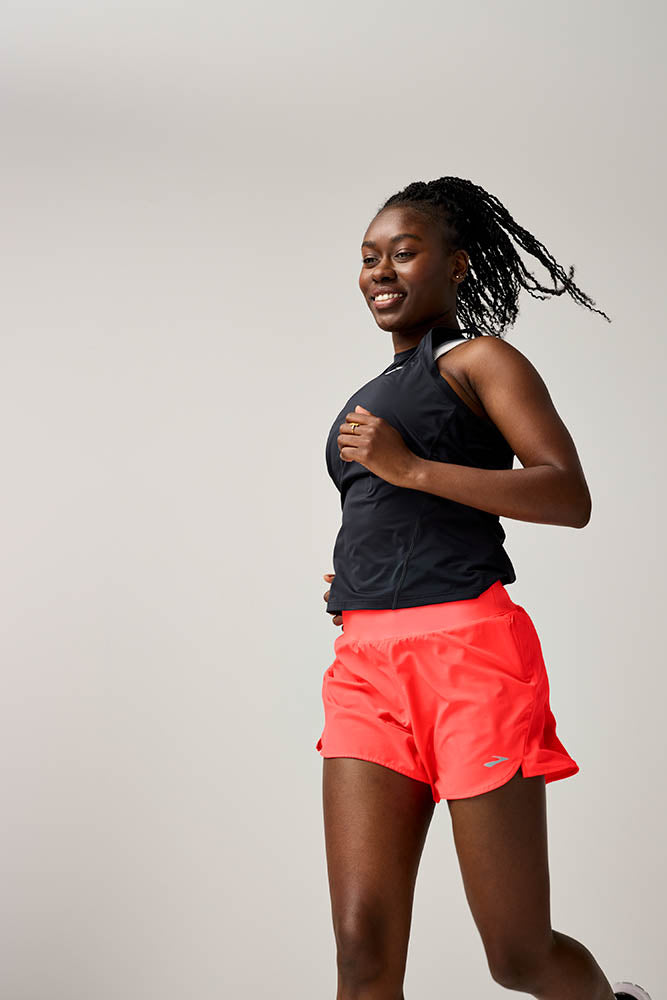 Brooks Chaser 5" Short 2.0 Women's - Neo Cayenne